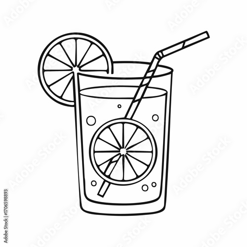 Citrus Spritz Simple Line Art