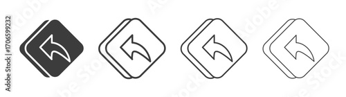 Send back vector icon set in black and white color.