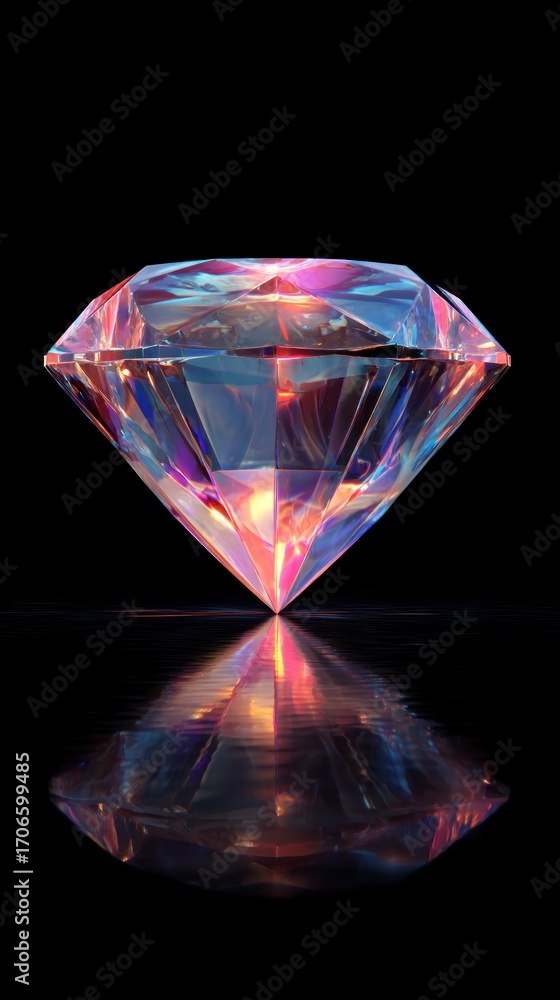 Fototapeta premium Colorful iridescent diamond jewel