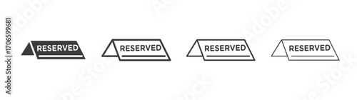 Reservation table vector icon set in black and white color.