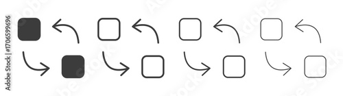 Replace vector icon set in black and white color.