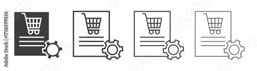 Procurement vector icon set in black and white color.