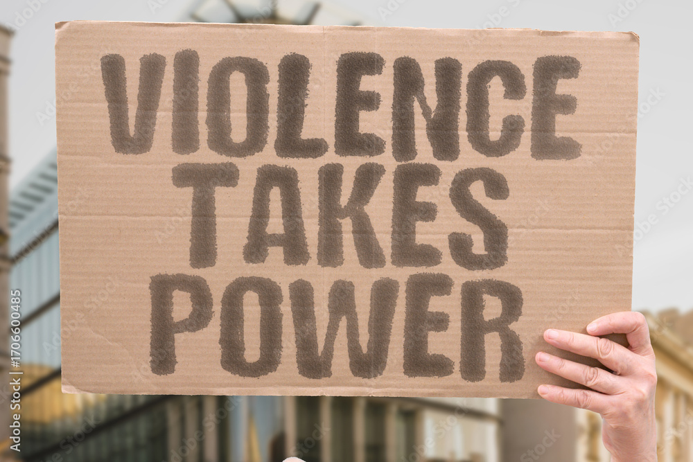 Fototapeta premium “Violence Takes Power” Politics written in blood. VIOLENCE. POWER. BLOOD. POLITIC. STRIKE. FEAR. CHAOS.
