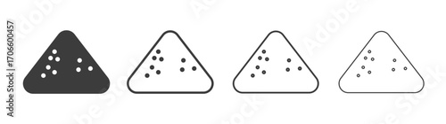 Mound vector icon set in black and white color.