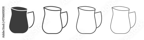 Jug vector icon set in black and white color.