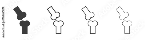 Joint vector icon set in black and white color.