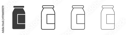 Jar vector icon set in black and white color.