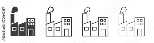 Industry vector icon set in black and white color.