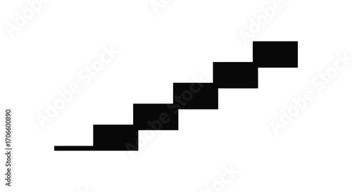a staircase made of black squares ascending diagonally