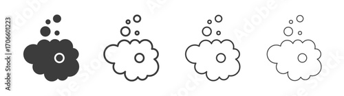 Foam vector icon set in black and white color.