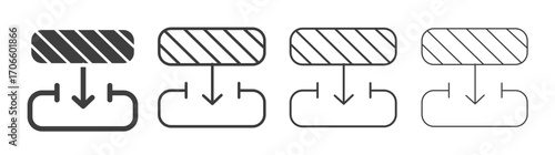 Diagram next vector icon set in black and white color.
