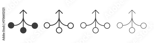 Consolidation vector icon set in black and white color.