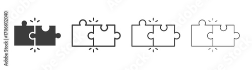 Compatibility vector icon set in black and white color.