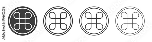 Command vector icon set in black and white color.