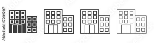 Build vector icon set in black and white color.