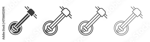 Banjo vector icon set in black and white color.