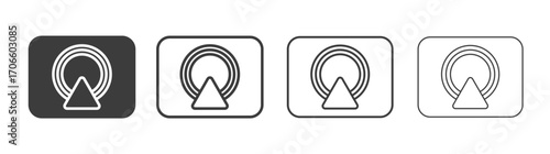 Airplay vector icon set in black and white color.