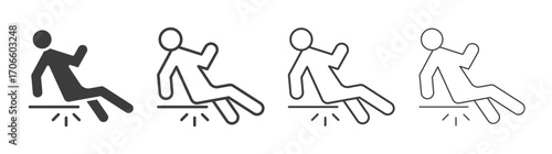 Accident vector icon set in black and white color.