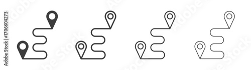 Journey vector icon set in black and white color.