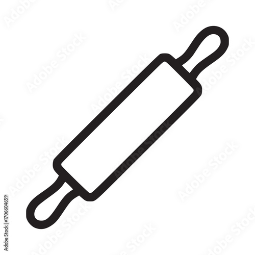 Vector art of rolling pin line icon kitchen utensil vector illustration of a rolling pin for baking and cooking modern design, simple and elegant style for web and print