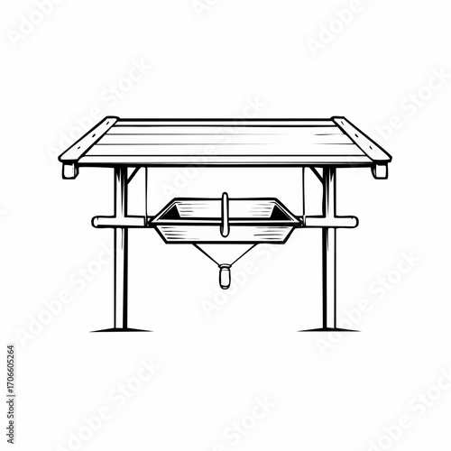 Simple Line Art Illustration of Feed Trough