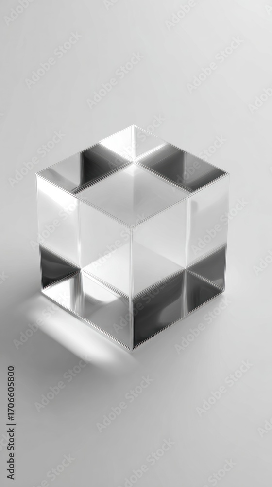 Obraz premium Transparent acrylic cube display object