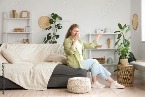 Beautiful young woman with ...