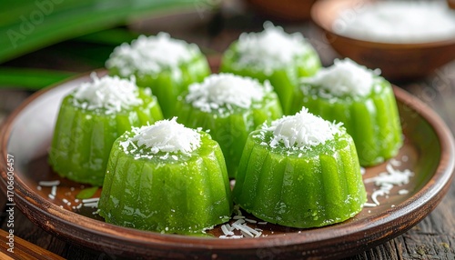 Kue Putu Ayu Coconut Cup Cake. Traditional Indonesian Food