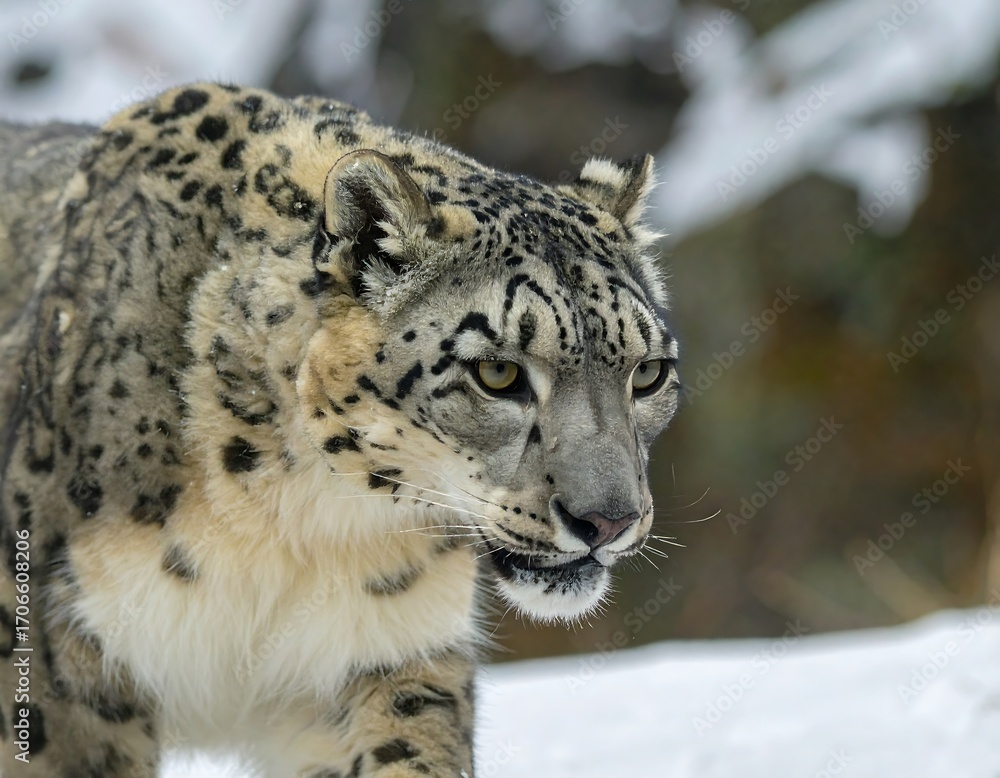 Obraz premium Snow Leopard in winter