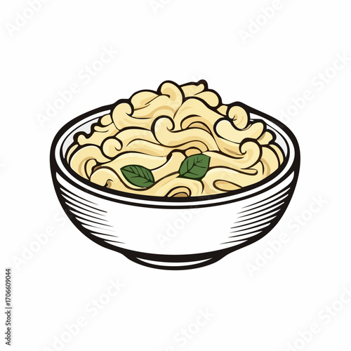 mac and cheese line art vector illustration simple design