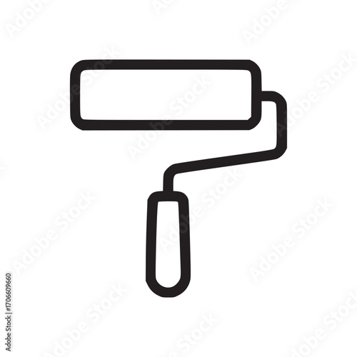 Illustration of a paint roller the paint roller is depicted in a minimalist style, with clean lines and a simple design, making it suitable for various creative projects