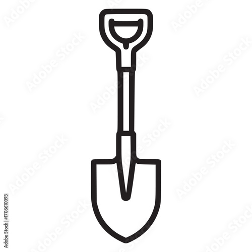 Illustration of a shovel the shovel is depicted in a minimalist style, with clean lines and a simple design, making it suitable for various creative projects
