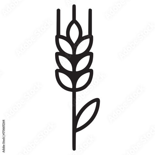 Vector art of wheat stalk this minimalist line art illustration represents a grain crop, symbolizing harvest, nourishment, and abundance the wheat stalk is a staple food source and a symbol of prosper
