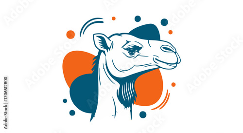 Line illustration a camels head