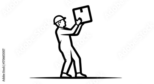 Worker holding a box
