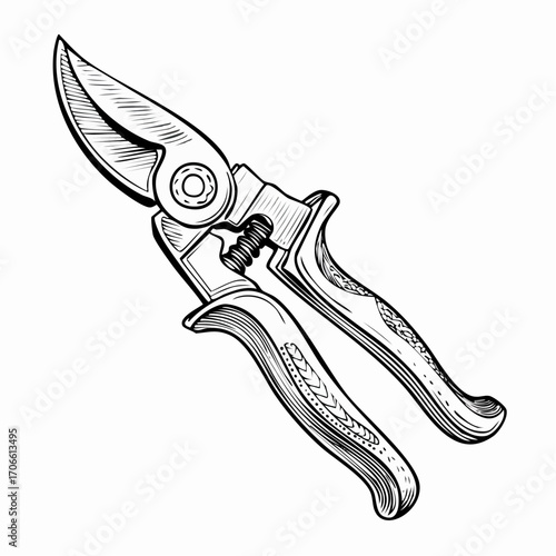 Grafting knife tool for professional horticulturists line art vector