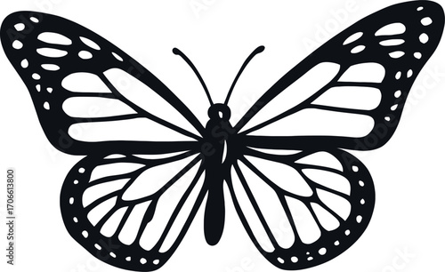 A graceful butterfly silhouette symbolizing beauty, freedom, and transformation. Perfect for nature lovers, spiritual art fans, and elegant décor or fashion accessories.