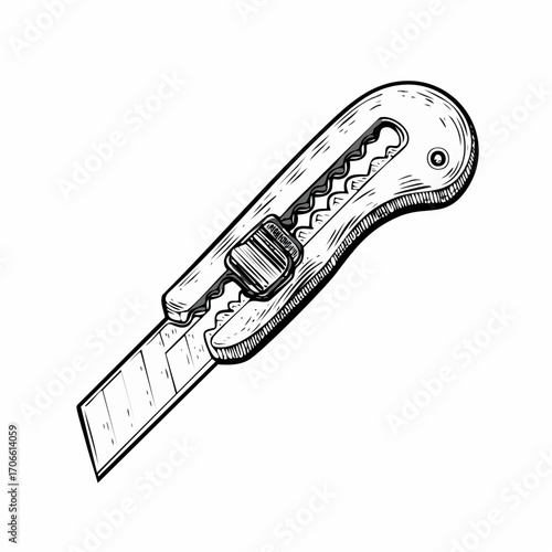 Grafting knife tool for professional horticulturists line art vector