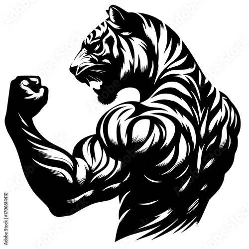 Silueta del músculo del tigre