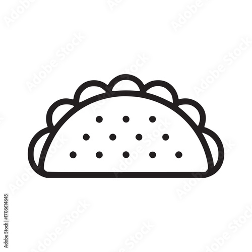 Vector art of minimalist taco icon simple vector illustration of a traditional mexican dish, perfect for foodrelated designs, restaurant menus, or cultural themes clean and modern design