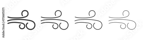 Wind icons set vectors graphic designs