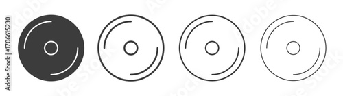 Vinyl icons set vectors graphic designs