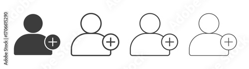 User add icons set vectors graphic designs