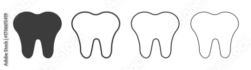 Tooth icons set vectors graphic designs