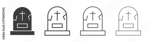 Tombstone icons set vectors graphic designs