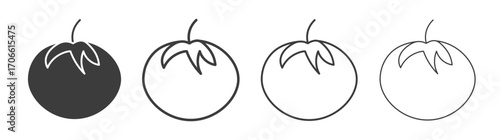 Tomato icons set vectors graphic designs