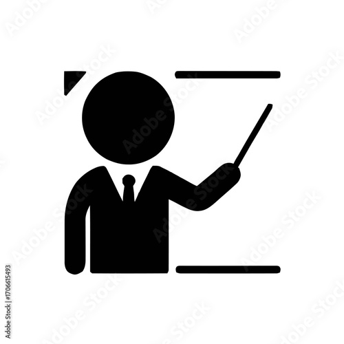 Teacher pointing at a whiteboard