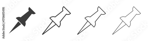 Thumbtack icons set vectors graphic designs