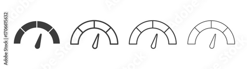 Tachometer icons set vectors graphic designs