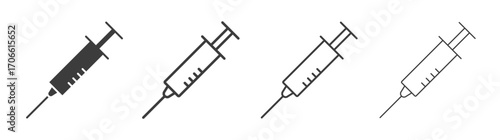 Syringe icons set vectors graphic designs